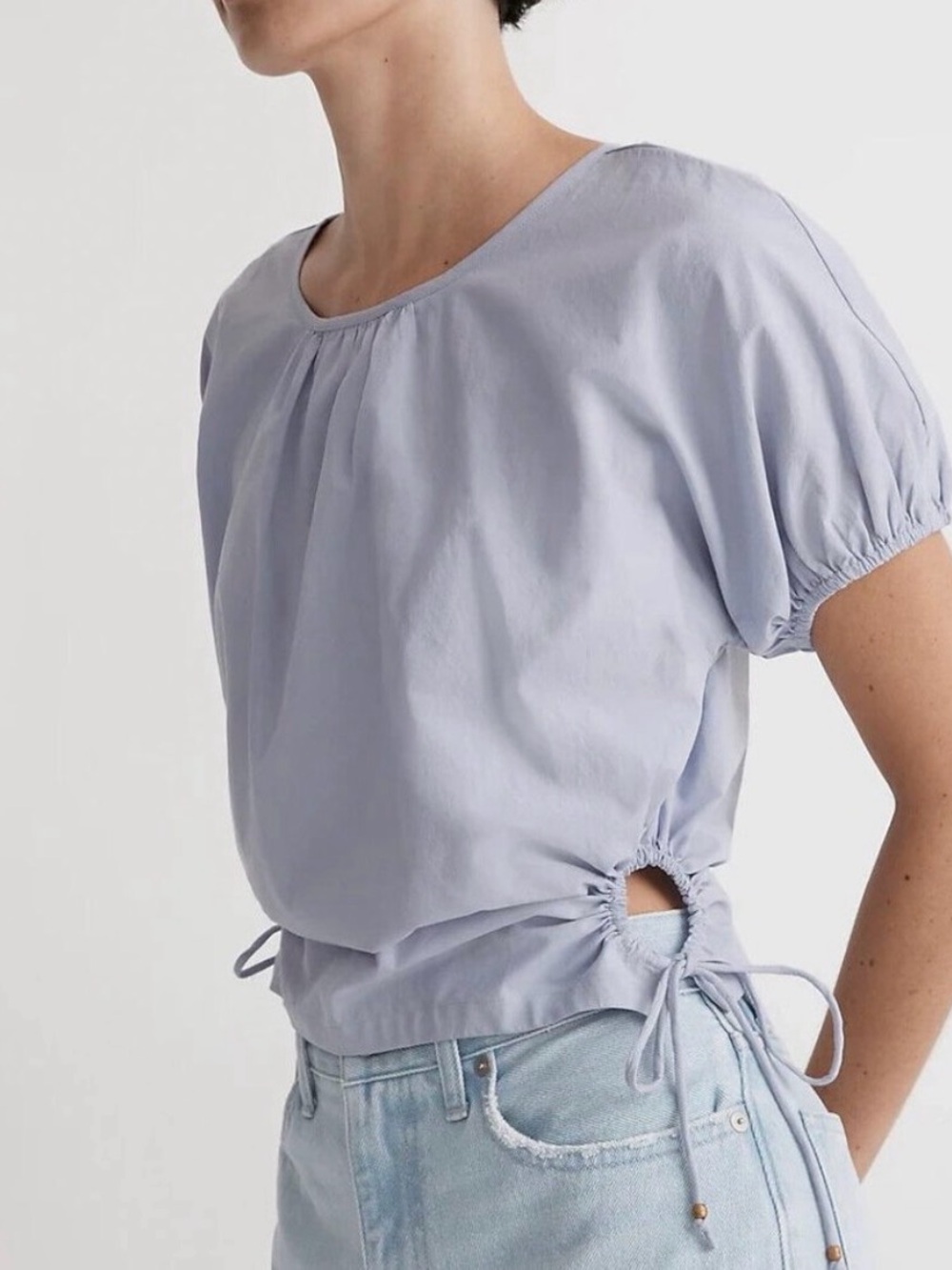 Madewell Short-Sleeve Side-Tie Blouse